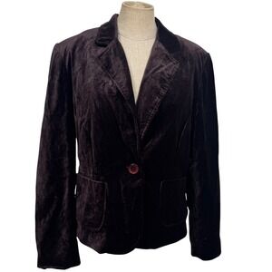 Briggs New York Blazer Jacket 14 Brown Velvet Academia Preppy Poetcore Old World